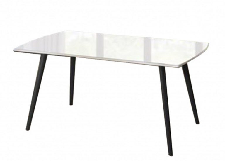 Стол обеденный «Брик» Белый ЛДСП 22 мм с закалённым стеклом SV-Мебель