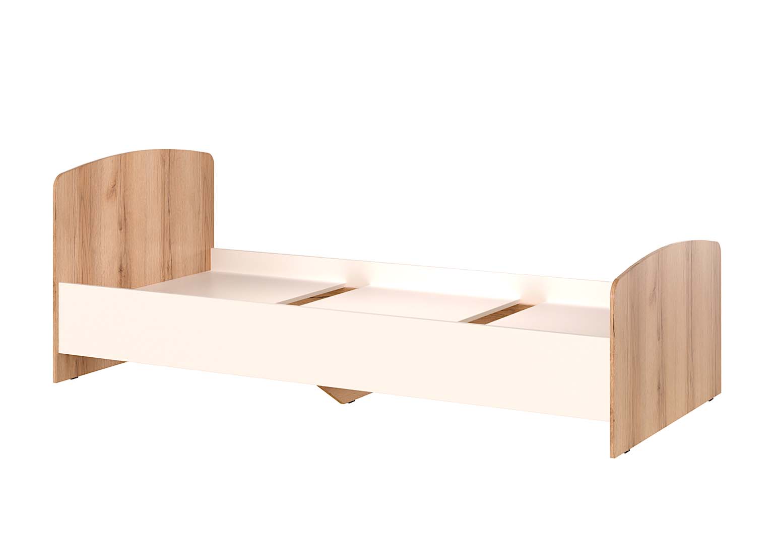 Детская Рио Дуб Делано Белый Кровать одинарная SV-Мебель