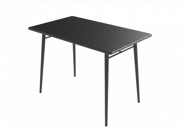 Стол обеденный «Ультра» Чёрный матовый Шагрень SV-Мебель