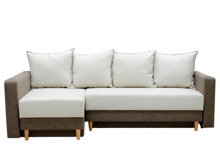 Угловой диван «Остин», бежевый, Пантограф, пружинный блок Боннель