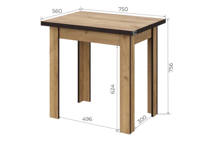 Стол обеденный «СО 3» раскладной ЛДСП Дуб Золотой SV-Мебель