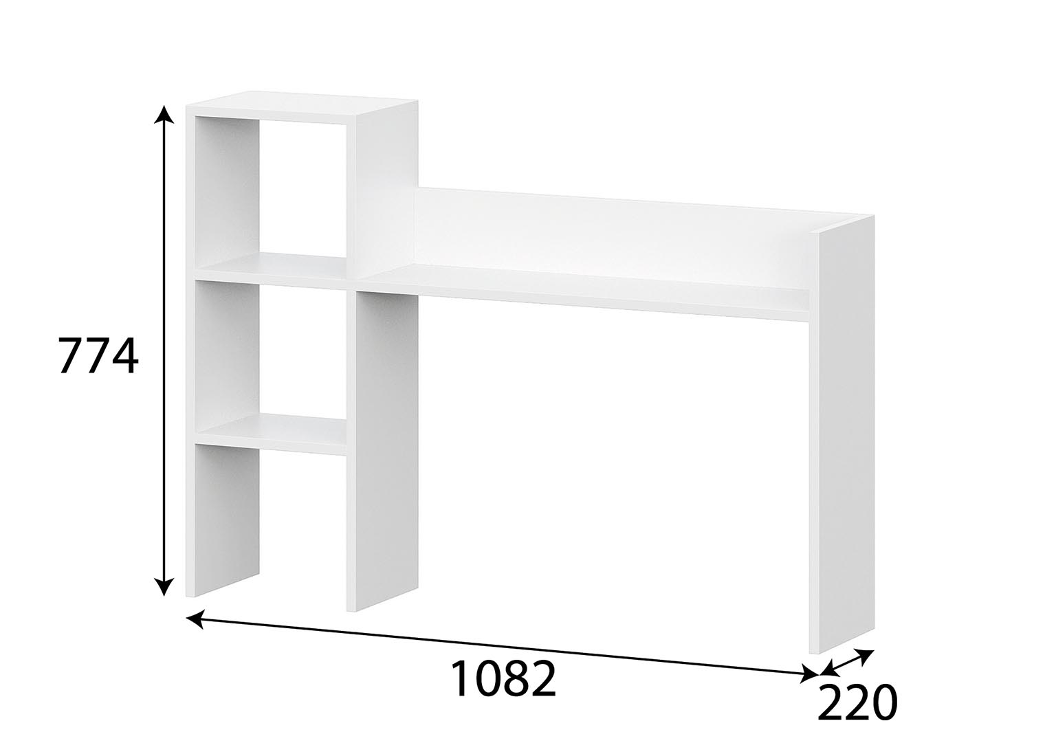 Надстройка на письменный стол Анри Белая SV-Мебель размер