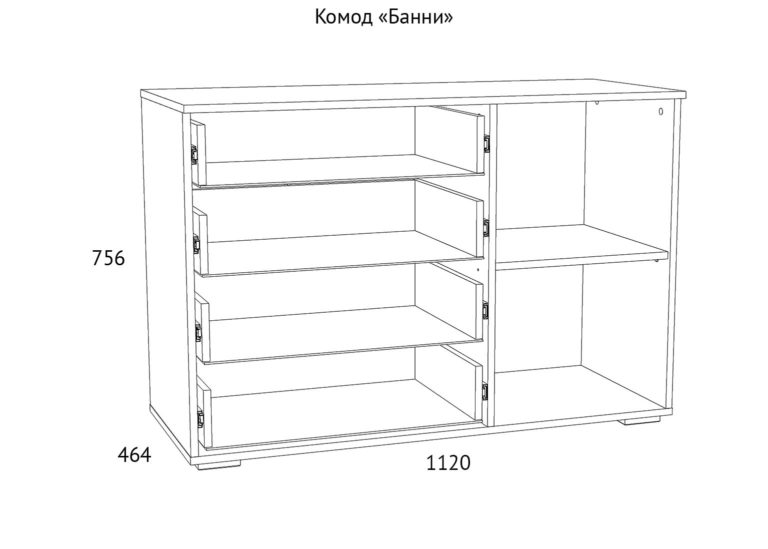 НМ 041.39 Комод Банни схема Мебель Краснодар